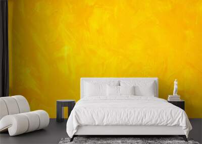 Wooden planks with yellow paint strokes. Saturated color, art background, texture for design Wall mural