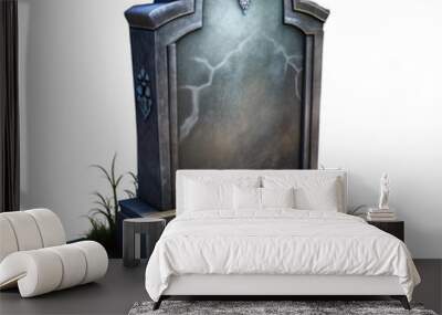 Illustration grave, tombstone rendering on white background. Halloween concept. Wall mural