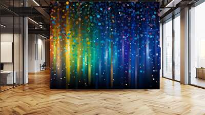 LGBT colorful holiday background with shiny falling particles, rainbow colorful abstract graphics for bright design. Sparkling rainbow bokeh background Wall mural