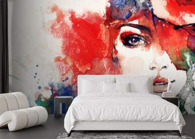 abstract woman portrait Wall mural