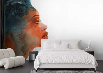 african american woman. illustration. watercolor painting
 Wall mural