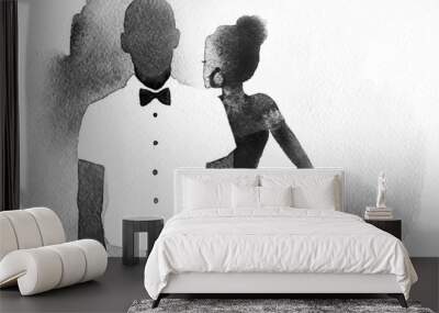 man and woman .abstract watercolor illustration Wall mural