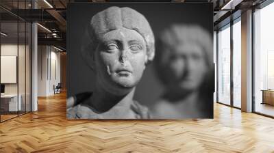 Old statue of young lady with broken nose Wall mural