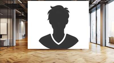 Male silhouette profile icon with casual hairstyle Wall mural