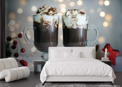 glasses with hot chocolate Wall mural