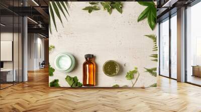 green cosmetic arrangement Wall mural