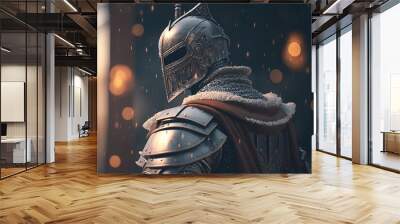 Knight in shining armor.Generative AI Wall mural