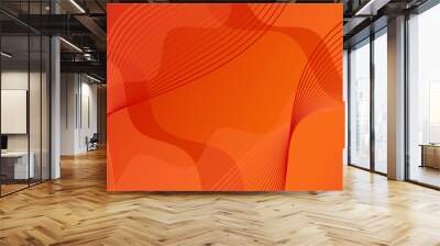 Abstract background with waves for banner. Medium banner size. Vector background with lines and shapes. Red and orange color. Brochure, booklet Wall mural