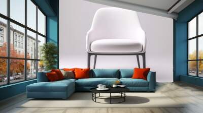 Minimalist white chair on a blank backdrop Wall mural