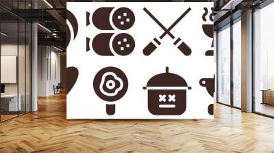 Modern Simple Set of cook Vector filled Icons Wall mural