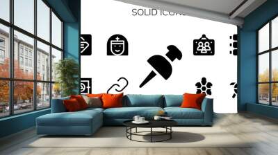 Modern Simple Set of solid Vector filled Icons Wall mural