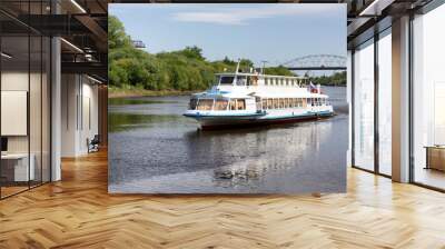 motor ship on the river Wall mural