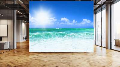 Beautiful blue beach Wall mural