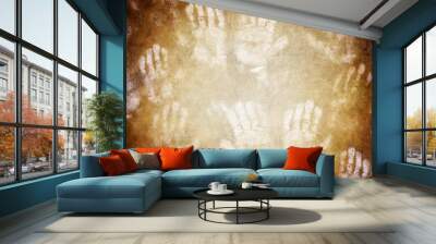 Imprint of human hands Wall mural