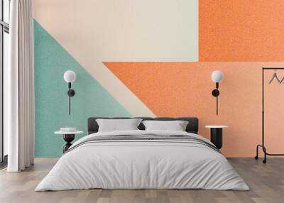 Orange, green and beige background texture with a grainy gradient Wall mural