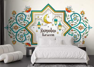 Vector card for Ramadan Kareem greeting. Wall mural