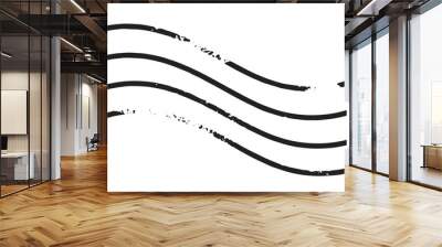 Postal Wave Watermark. Grunge Ink Postage Stamp Wall mural