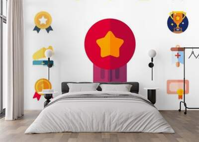 prize icon set Wall mural