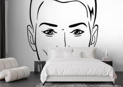 Man hairstyle head Wall mural