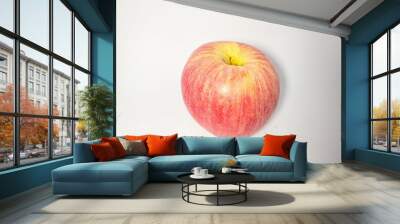 Red apple on white background Wall mural