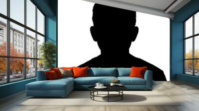 Silhouette of unknown young teenager isolated on transparent background Wall mural