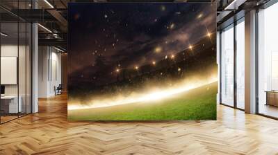 stadium in fire, smoke and night arena Wall mural