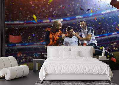 winnder soccer players confetti  Wall mural