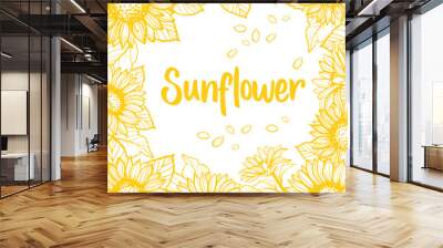 sunflower. sunflower card design. vector illustration Wall mural