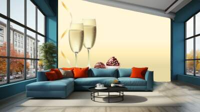 2 glasses of wine and sweets Wall mural