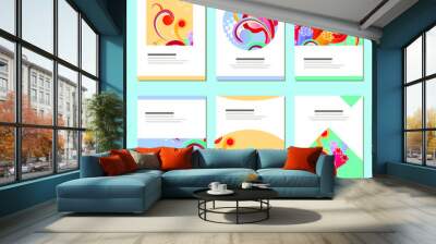 Set with different abstract templates. Cards for your design and advertisement Wall mural