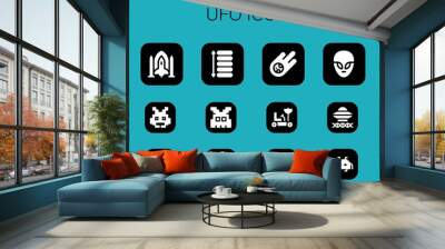 ufo icon set Wall mural