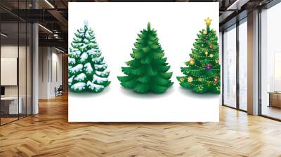 vector collection of cartoon Christmas trees Wall mural