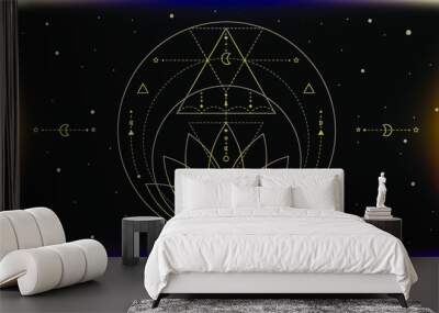 Vector illustration of the lotus sacred geometry yoga symbol Wall mural