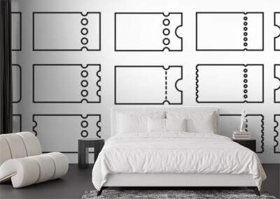 vector set of discount or gift voucher ticket coupon templates. collection of icons in linear style Wall mural