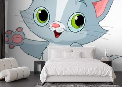 kitten showing Wall mural