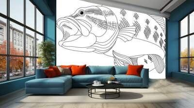 Leaping Bass Wall mural