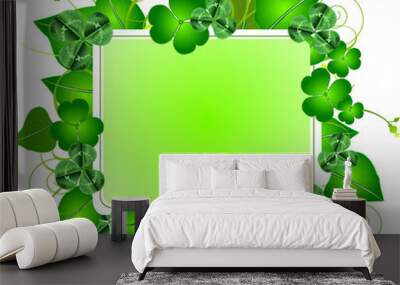 St. Patrick’s Day Three Leafed Clover Frame Wall mural