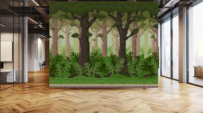 WebPixel art seamless background. Wall mural