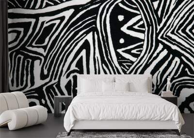 Black and white pattern fabric texture for background Wall mural