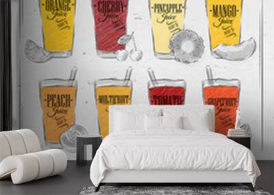 poster juice menu Wall mural