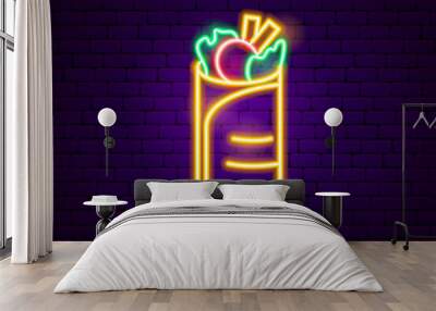 Doner Neon Sign Wall mural