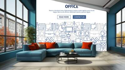 Office Banner Design Wall mural