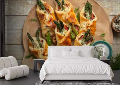 asparagus and bacon puff pastry bundles Wall mural