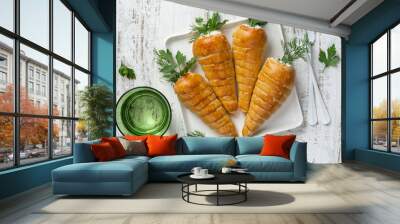 Easter Stuffed Crescent Roll Carrots Wall mural