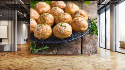 Gougeres. Traditional french cheese choux bun Wall mural