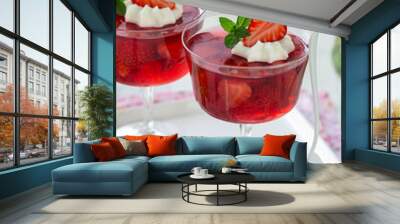 strawberry jelly dessert Wall mural