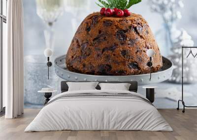 Traditional Christmas pudding Wall mural