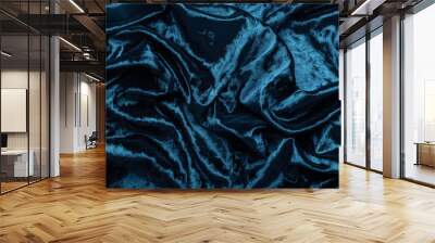 Blue velvet fabric Wall mural