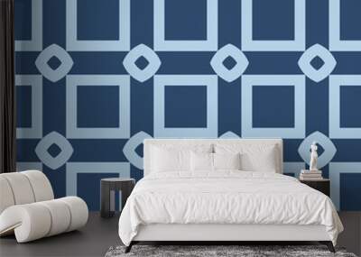 Geometric pattern in repeat. Fabric print. Seamless background, mosaic ornament, ethnic style Two color Wall mural