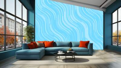 Light Blue pattern with wavy lines. Modern minimalist design. Vector illustration Wall mural